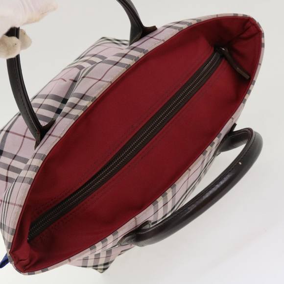 BURBERRY Nova Check Hand Bag Nylon Beige Auth ar8988 - Picture 6 of 16